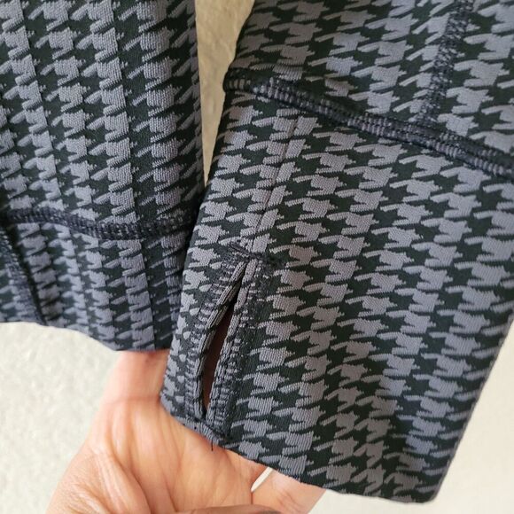 Zella Performance Jacket Size Medium Houndstooth Zip Pockets Stretchy Active Euc - Picture 4 of 5